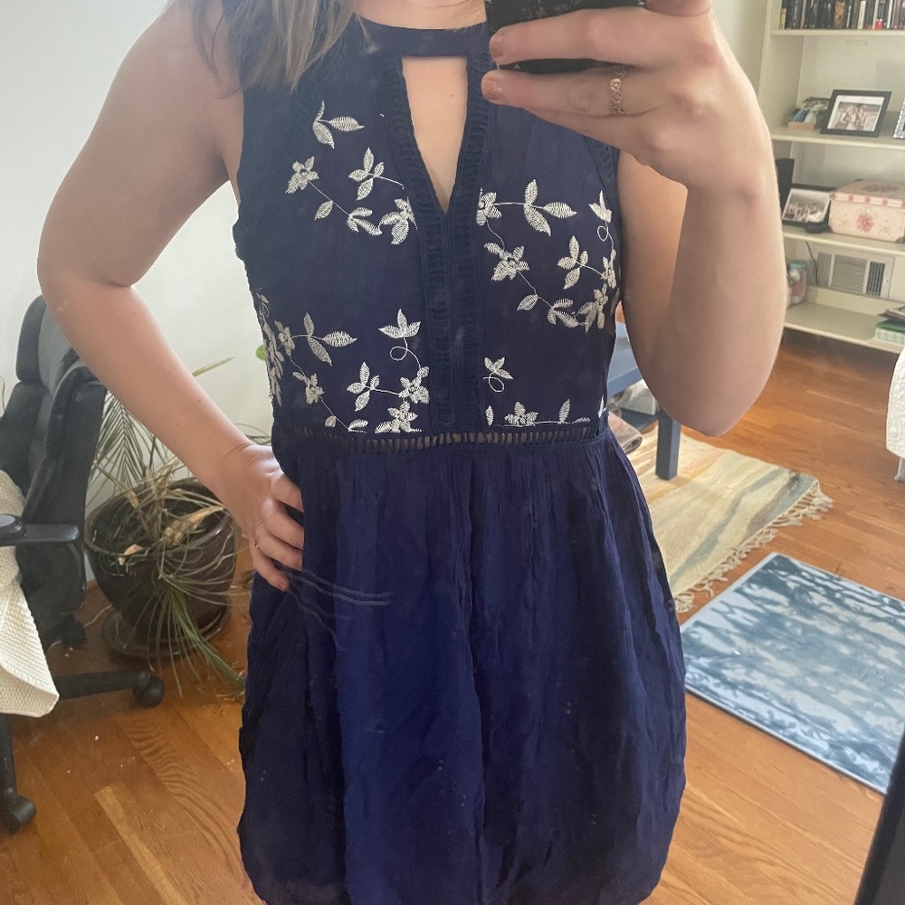 Alya Navy Blue Floral Dress - Size S